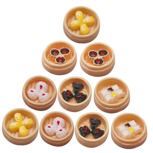 CHICAMPERA 10 Stück Simulation Lebensmittelspielzeugmodell Puppenessen Winzig Miniatur-Food-Modelle Puppenhaus-Miniatur-Essen Realistisch Mini-Essen Probieren Mini Spiel Essen Harz von CHICAMPERA