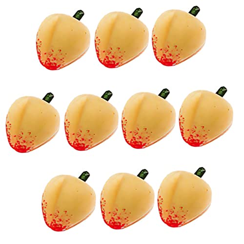 CHICAMPERA 10stücke Teiliges Realistische Miniatur Gelbe Pfirsiche Dekoration Für Puppenhaus Lebensechte Früchte Für Mini Küchenzubehör Accessoires Für Miniatur-szenen von CHICAMPERA