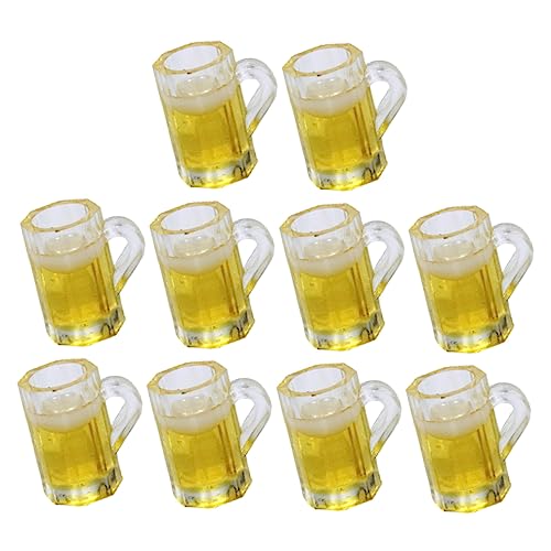 CHICAMPERA 10 Stück Teiliges Mini Bierkrüge Modelle für Puppenhaus Dekoration Realistische Details für Küche und Esszimmer Kreative Miniaturaccessoires für DIY Bastelprojekte von CHICAMPERA