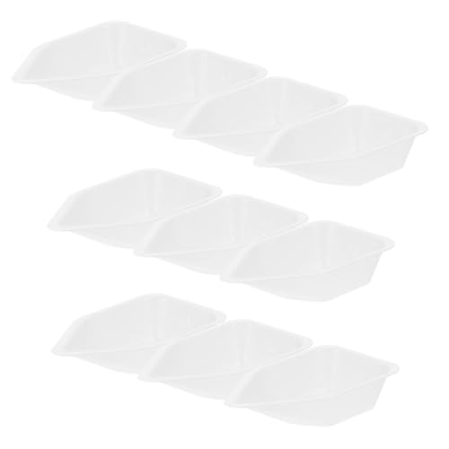 CHICAMPERA 10 Stück Wiegeschale messwerkzeuge Laborwägeplatten Wiegepulverschale Boot wiegen Waagschalen Wägeschiffchen aus Kunststoff kleine Laborwägeboote Essenstabletts Plastik Transparent von CHICAMPERA