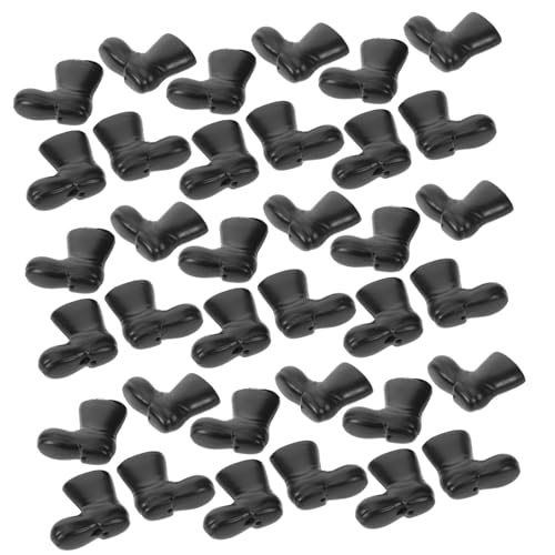 CHICAMPERA 100 Stück Mini Weihnachtsmann Stiefel Schwarz Puppenschuhe für Dollhouse Weihnachtsdeko DIY Weihnachtsornamente Festliche Miniatur Stiefel für Bastelprojekte und Weihnachtsstrümpfe von CHICAMPERA