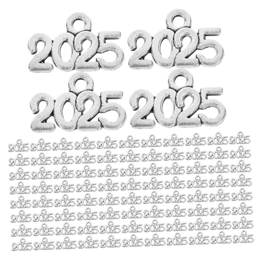 CHICAMPERA 100 Stück Schlüsselanhänger-schmuck 2025-jähriger Charme Armband Ringkette Armband-anhänger Zahlenanhänger Für Die Schmuckherstellung Kappe Halsketten Stapel Silver Zinklegierung CHICAMPERA 100 Stück Schlüsselanhänger-schmuck 2025-jähriger Charme Armband Ringkette Armband-anhänger Zahlenanhänger Für Die Schmuckherstellung Kappe Halsketten Stapel Silver Zinklegierung von CHICAMPERA