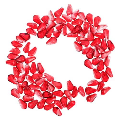 CHICAMPERA 100 Stück Simulierte Granatapfelkörner Party Dekoration wohnaccessoires Tischdeko Weihnachten geformt Ornamente künstliche Fruchtanzeige künstliche realistische Frucht Glas rot von CHICAMPERA