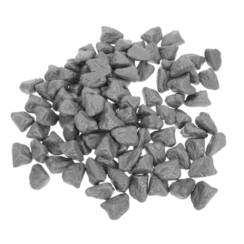 CHICAMPERA 100 Stück Simuliertes Steinmodell dekorative Steine Felsen Deko Grau Steinblöcke Realistische Steine Felsen Modell Gartenfelsen brunnenabdeckungen für Garten dekorativ Plastik Grey von CHICAMPERA