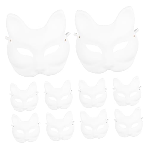 CHICAMPERA 10Stücke DIY Leere Fuchsmaske für Halloween Unbemalte Masquerade Masken zum Dekorieren für Cosplay und Kreative Projekte CHICAMPERA 10Stücke DIY Leere Fuchsmaske für Halloween Unbemalte Masquerade Masken zum Dekorieren für Cosplay und Kreative Projekte von CHICAMPERA