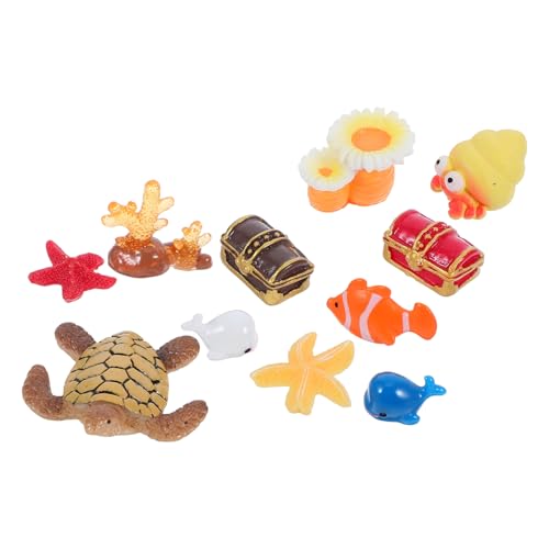 CHICAMPERA 11-teilige Miniatur-stranddekoration: Puppenhauszubehör Aus Kunstharz, Feengarten, Mikrolandschaft, Ornament Für Selbstgemachte Aquarien, Cupcake-Topper, Sommer von CHICAMPERA