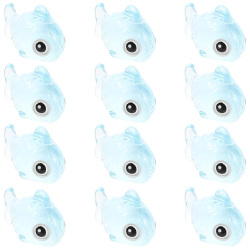 CHICAMPERA 12 Stück Miniatur Fisch Dekoration Teiliges aus Nachtleuchtendem Harz Kreative Miniaturfiguren für Einzigartige Tischdeko für Aquarien und von CHICAMPERA