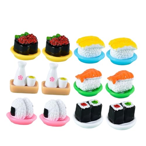 CHICAMPERA 12 Stück Simuliertes Japanisches Sushi hausdeko wohnraumdeko Sushi Sushi deko Mini-Sushi-Modell künstlich Miniatur-Display-Sushi Tischaufbewahrung für Lebensmittel Harz CHICAMPERA 12 Stück Simuliertes Japanisches Sushi hausdeko wohnraumdeko Sushi Sushi deko Mini-Sushi-Modell künstlich Miniatur-Display-Sushi Tischaufbewahrung für Lebensmittel Harz von CHICAMPERA