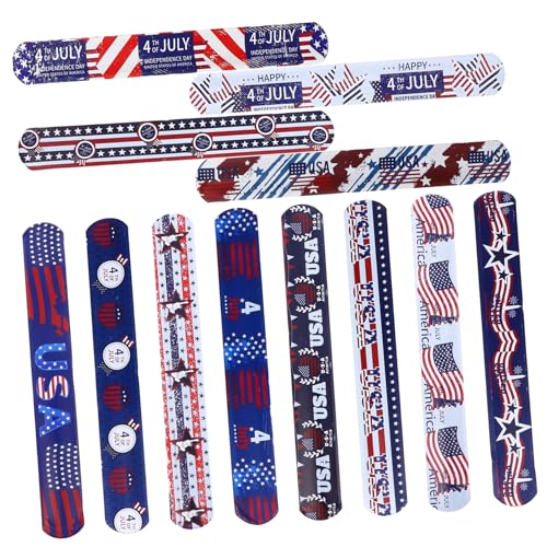 CHICAMPERA 12 Stück Slap-circle-armbänder Party Gefälligkeiten Schlagarmbänder Zum Unabhängigkeitstag Partyartikel Für Patriotische Parteibevorzugung Unabhängigkeitstag-armbänder Pvc CHICAMPERA 12 Stück Slap-circle-armbänder Party Gefälligkeiten Schlagarmbänder Zum Unabhängigkeitstag Partyartikel Für Patriotische Parteibevorzugung Unabhängigkeitstag-armbänder Pvc von CHICAMPERA