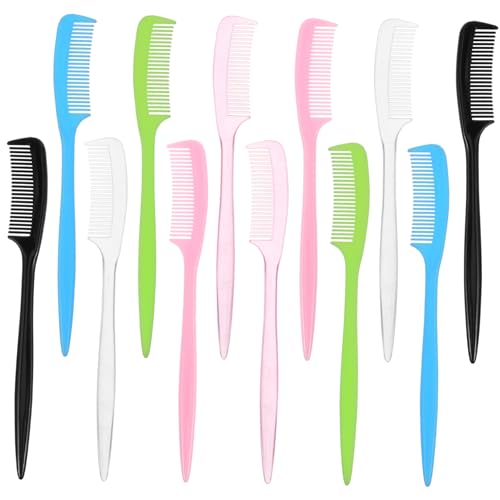 CHICAMPERA 12 Stück Spielzeugzubehör Puppenbürste Mini -Styling -kamm Puppenzubehör Kleiner Kamm Puppenhaarbürste Rattenschwanzkamm Puppe Perücke Mini-kamm Plastik von CHICAMPERA