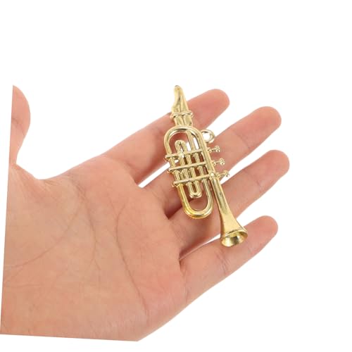 CHICAMPERA 12 Stück Teiliges Miniatur Trompeten aus Kunststoff DIY Weihnachtsbaumschmuck Vielseitige Musikinstrumente für Christbaum Puppenhaus und Festliche Wohnraumdekoration von CHICAMPERA