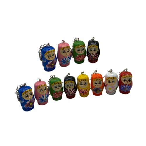 CHICAMPERA 12Stücke Holz Matryoshka Schlüsselanhänger Malerei Puppen Anhänger für Handarbeit Langlebiges Material Einzigartige Dekoration Zufällige Designs CHICAMPERA 12Stücke Holz Matryoshka Schlüsselanhänger Malerei Puppen Anhänger für Handarbeit Langlebiges Material Einzigartige Dekoration Zufällige Designs von CHICAMPERA