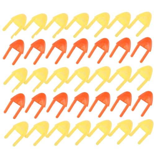 CHICAMPERA 140 Stück Kunststoff Falscher Schnabel DIY Zubehör für Tier Gelb Orange Je Farbe für Bastelprojekte und Familienaktivitäten von CHICAMPERA
