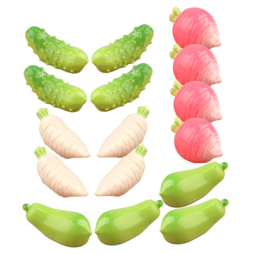 CHICAMPERA 16 Stück Pflanzliches Modell Gemüse Schrullig Künstlicher Spinat Realistische Lebensmittelrequisiten Zucchini Markt Kohlschredder Gefälscht Grün Simulieren Miniatur Essen PVC von CHICAMPERA
