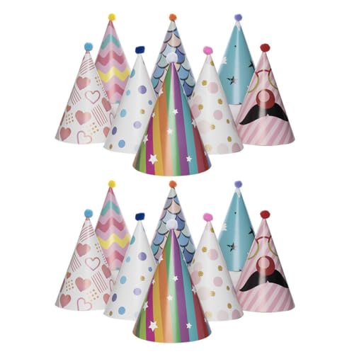 CHICAMPERA 16 Stück Teiliges Set Kindergeburtstag Hüte Bunte Papierhüte mit Pompons Festliche Partydekoration für Geburtstagsfeiern DIY Kostümzubehör Fotorequisiten für Kindergeburtstage CHICAMPERA 16 Stück Teiliges Set Kindergeburtstag Hüte Bunte Papierhüte mit Pompons Festliche Partydekoration für Geburtstagsfeiern DIY Kostümzubehör Fotorequisiten für Kindergeburtstage von CHICAMPERA