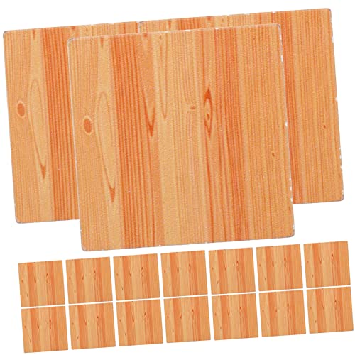 CHICAMPERA 18 Stück Teiliges Mini Holzfußboden Kreative Mini Bodenplatten mit Natürlicher Holzmaserung Dekorativ für Puppenhaus DIY Robustes Material und Bastelprojekte von CHICAMPERA