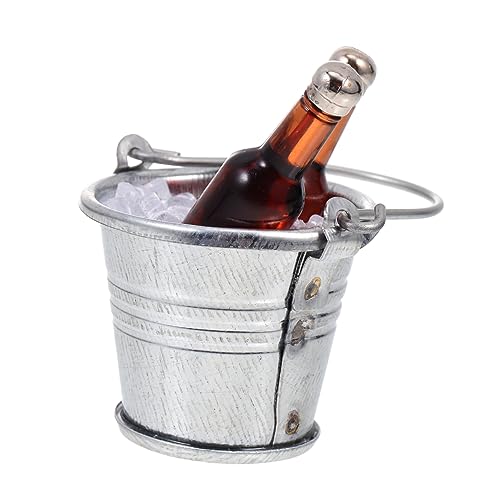 CHICAMPERA 1Satz Dekoratives Set für Bier und Eimer Eiswürfel Bierflaschen zur Verschönerung von Kleinen Puppenhäusern und DIY Projekten Hochwertige von CHICAMPERA