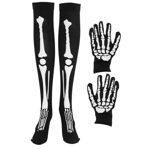 CHICAMPERA 1Satz Halloween Skelett und Strümpfe Wiederverwendbare Halloween Cosplay Zubehör für Damen und Jugendliche Atmungsaktives Material Gruselige Designs für Kostümpartys CHICAMPERA 1Satz Halloween Skelett und Strümpfe Wiederverwendbare Halloween Cosplay Zubehör für Damen und Jugendliche Atmungsaktives Material Gruselige Designs für Kostümpartys von CHICAMPERA