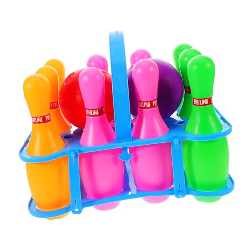 CHICAMPERA 1Satz Indoor Bowling Set für Pins und Bällen Interaktives für Eltern Junge Mädchen Aktivitäten Fördert Hand Auge Koordination und Motorische Fähigkeiten von CHICAMPERA