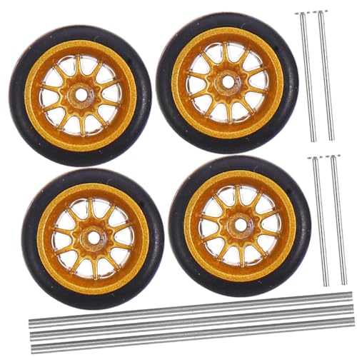 CHICAMPERA 1Satz Rc Autozubehör Austauschbare Spielzeugräder für Kinderspielzeug Installieren Vielseitig Einsetzbar Goldene Speichen Design von CHICAMPERA