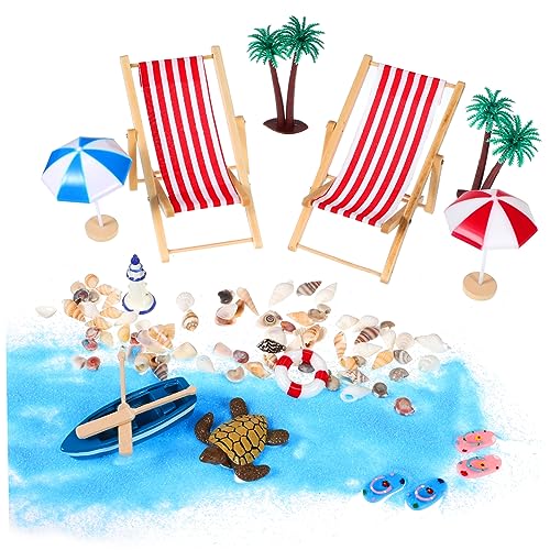 CHICAMPERA 1Satz Strand Mikrolandschaft Miniaturdekorationen mit Faltbarem Strandstuhl und Muscheln Tischdekoration für Puppenhäuser und Kreative Strandpartys CHICAMPERA 1Satz Strand Mikrolandschaft Miniaturdekorationen mit Faltbarem Strandstuhl und Muscheln Tischdekoration für Puppenhäuser und Kreative Strandpartys von CHICAMPERA