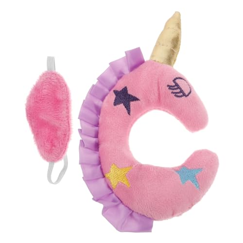 CHICAMPERA 2 STÜCK Puppenzubehör mit Einhorn Nackenkissen und Augenmaske für Fantasievolles für Mädchen für Puppenreise und Rollenspiele von CHICAMPERA