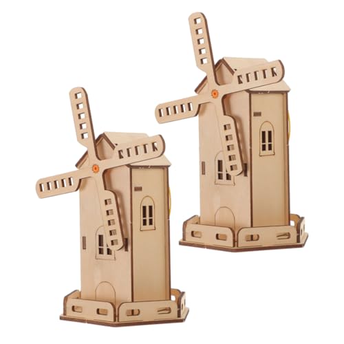 CHICAMPERA Selbstgemacht Solarbetriebene Windmühle Bausatz für Kinder Wissenschaftsspielzeug für Jungen und Mädchen Einfach zu Montieren Holz für Kreative Projekte für Unterricht von CHICAMPERA