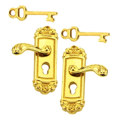 CHICAMPERA 2 Sätze Mini-türgriff Aus Metall Dekorativ Gefälscht Led Puppenhaus-türschloss Mini-haustürschlüssel Miniaturdekorationen Für Das Handwerk Miniatur-türschild Zinklegierung Golden CHICAMPERA 2 Sätze Mini-türgriff Aus Metall Dekorativ Gefälscht Led Puppenhaus-türschloss Mini-haustürschlüssel Miniaturdekorationen Für Das Handwerk Miniatur-türschild Zinklegierung Golden von CHICAMPERA