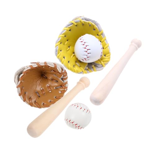 CHICAMPERA 2 Sätze Miniatur Baseball und Softball Modellspielzeuge für Sport Themengeburtstagsfeiern und Puppenhaus Zubehör Fördert Sportliches Training und Kreativität von CHICAMPERA