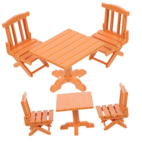 CHICAMPERA 2 Sätze Puppenhausdekoration Mini Puppenstubenmöbel winziges Bankdekor Modell kleine Plastikstühle Kleinmöbel von CHICAMPERA