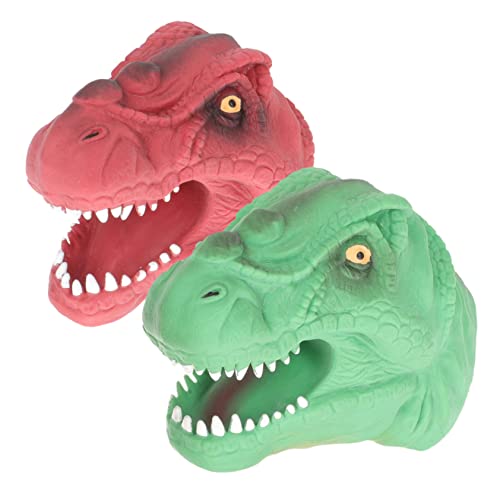 CHICAMPERA 2 Stück Dinosaurier Handpuppen Interaktive Fingerpuppen für Geschichtenerzählen und Realistische Bunte für Eltern Junge Mädchen Interaktion von CHICAMPERA