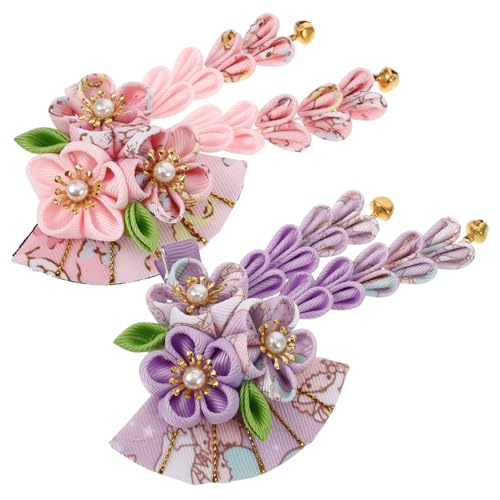 CHICAMPERA 2 Stück Japanische Haarnadeln mit Blumenmotiv Haarklammern Traditioneller Haarschmuck für Damen Japanischer Stil Filigrane Handarbeit Eleganter Kimono Inspirierter Look Vielseitig von CHICAMPERA