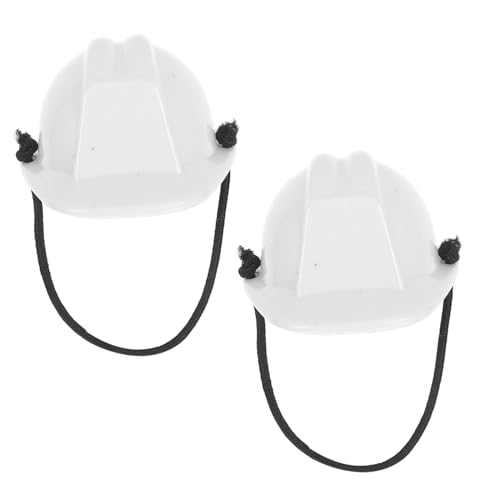 CHICAMPERA 2 Stück Mini Bauhelm für Haustiere und Puppen Teiliges Verstellbar Leicht Sicher und für Kreative Bastelprojekte und Puppenhaus Zubehör von CHICAMPERA
