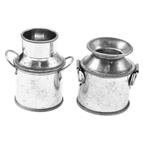 CHICAMPERA 2 Stück Mini-Blumentopf aus Weißblech klein Miniaturen Dekorationen Milchflasche Milchglas Miniatur-Eimer-Ornament Miniatur-Eimer-Modell Mini-Eimer für die Dekoration Legierung CHICAMPERA 2 Stück Mini-Blumentopf aus Weißblech klein Miniaturen Dekorationen Milchflasche Milchglas Miniatur-Eimer-Ornament Miniatur-Eimer-Modell Mini-Eimer für die Dekoration Legierung von CHICAMPERA