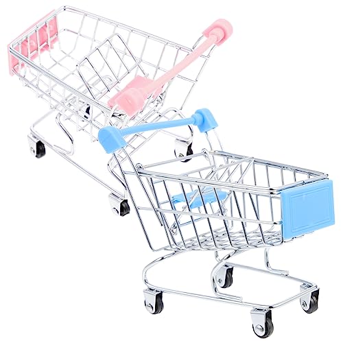 CHICAMPERA 2 Stück Mini Einkaufswagen Kreative Tischdeko für Büro und Himmelblau für Rollenspiele und Kreative Spielstunden CHICAMPERA 2 Stück Mini Einkaufswagen Kreative Tischdeko für Büro und Himmelblau für Rollenspiele und Kreative Spielstunden von CHICAMPERA