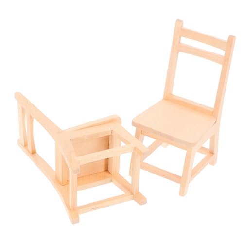 CHICAMPERA 2 Stück Miniatur Holzstuhl für Puppenhaus Stabil und Leicht Hochwertige Holzornamente für DIY Dekoration als Fotorequisiten Miniaturmöbel für Mikro CHICAMPERA 2 Stück Miniatur Holzstuhl für Puppenhaus Stabil und Leicht Hochwertige Holzornamente für DIY Dekoration als Fotorequisiten Miniaturmöbel für Mikro von CHICAMPERA
