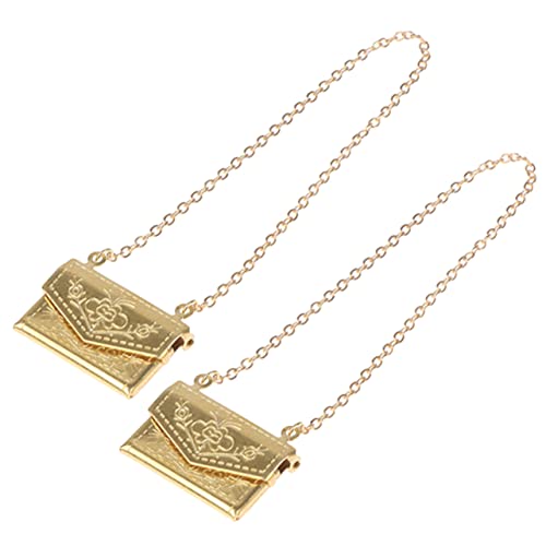 CHICAMPERA 2 Stück Miniatur Metall Taschen mit Blumenmuster für Puppenhaus Dekoration Stylische Accessoires für Miniaturwelten Robust und Tragbar von CHICAMPERA