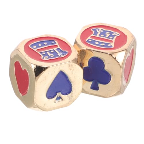 CHICAMPERA 2 Stück Pokerwürfel Spielwürfel Wahrsagewürfel Mini Metallwürfel Astrologie Konstellationswürfel Einzigartige Würfel Spielwürfel Lebensmittelwürfel Gewichtete Würfel von CHICAMPERA