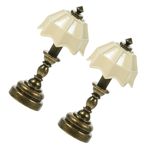 CHICAMPERA 2 Stück Puppenhaus Mini Retro Tischlampe Bett Puppenhauslampe Puppen Miniatur Tischlampe Puppenhaus Zubehör Puppenhaus Lichter Puppenhaus Miniatur Möbel Legierung Weiß CHICAMPERA 2 Stück Puppenhaus Mini Retro Tischlampe Bett Puppenhauslampe Puppen Miniatur Tischlampe Puppenhaus Zubehör Puppenhaus Lichter Puppenhaus Miniatur Möbel Legierung Weiß von CHICAMPERA