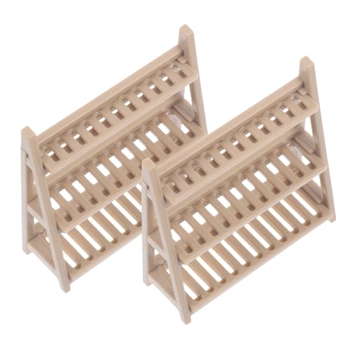 CHICAMPERA 2 Stück Puppenhaus-Schuhregal Miniatur-Puppenhaus dekorativ modern Miniaturen winzig Retro mini schuhregal puppenhaus Einrichtung Miniaturdekor Miniatur-Möbelzubehör Plastik Khaki von CHICAMPERA