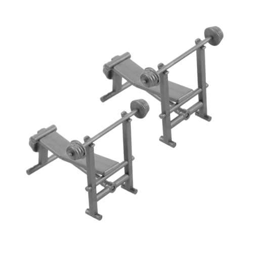 CHICAMPERA 2 Stück Realistische Gym Modelle für Puppenhaus Hantel und Gewichtsbank Dekoration für Miniatur Szenen und DIY Projekte von CHICAMPERA