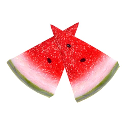 CHICAMPERA 2 Stücke Künstliche Wassermelonen Scheiben Simulationswassermelone für Party und Früherziehung Realistische Obstmodelle für Zuhause und Geschäfte von CHICAMPERA