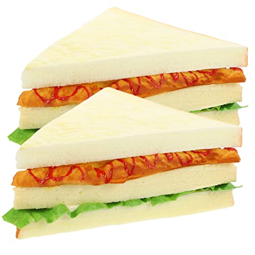 CHICAMPERA 2 Stück Realistisches Sandwich Modell aus PU Dekoratives Backzubehör für Fotografie Küchenrequisiten und Lernspielzeug von CHICAMPERA