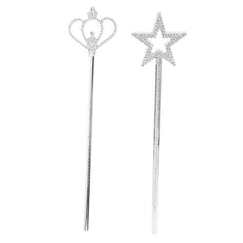 CHICAMPERA 2 Stück Silberne Stern Zauberstäbe mit Krone für Mädchen für Geburtstagsfeiern Halloween und Kostümpartys Feenhaftes für Prinzessinnen CHICAMPERA 2 Stück Silberne Stern Zauberstäbe mit Krone für Mädchen für Geburtstagsfeiern Halloween und Kostümpartys Feenhaftes für Prinzessinnen von CHICAMPERA