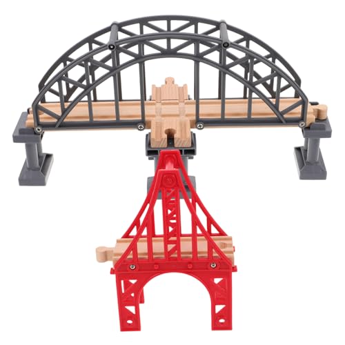 CHICAMPERA 2 Stück Simulierte Gleise Eisenbahnbrücke Kleine Eisenbahngleisbrücke Modellbrücke Gleis Zugszene Brückenspielzeug Eisenbahnbrücke Eisenbahnbrücke Spielzeug Hölzernes von CHICAMPERA