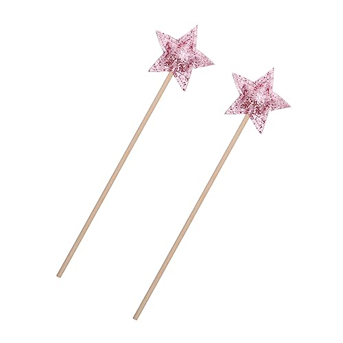 CHICAMPERA 2 Stück Sternförmige Feenstäbe Kindergeburtstag Party Zauberstäbe Leichte Props für Fotografie und Kostüme für Mädchen Tieforange von CHICAMPERA