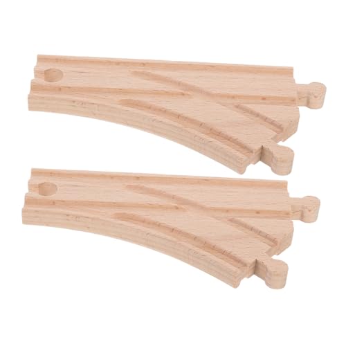 CHICAMPERA 2 Stück Erweiterbare Eisenbahnschienenverbinder Aus Holz Für Eisenbahnsets Stabile Holzkonstruktion Für Eisenbahnspielsets Für Jungen Und Mädchen von CHICAMPERA