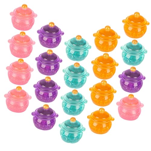 CHICAMPERA 20 Stück Aus Einem Topf Mit Pailletten Mini-eintopfmodell Mini- -simulationstöpfe Pädagogische Minikocher Mini-kochgeschirr Für Die Küche Minikocher Für Harz von CHICAMPERA