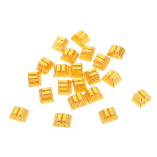 CHICAMPERA 20 Stück Goldsteindekoration Ornamente Miniatur Puppenhaus Ziegel klein Dekorationen Mini- - Schreibtischschmuck Mini- Zubehör für Spielhäuser Harz Golden von CHICAMPERA
