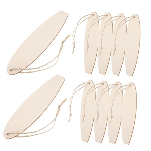 CHICAMPERA 20 Stück Holz Surfboard Deko Ornamente Unbemalt DIY Strand Thema Hängende Dekoration für Küstenstil für Partys und Kreative Bastelprojekte von CHICAMPERA